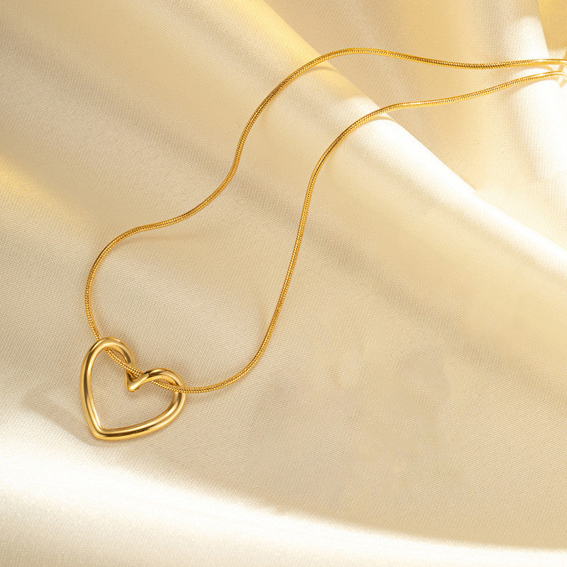 Golden Heart Loop Necklace