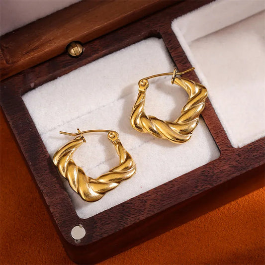 Golden Twist Hoop